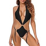 SHERRYLO One Piece Swimsuit Women Plunging Bathing Suit for Women Exotic Womens Swimsuits Sexy Monokini Bathing Suits Tanning