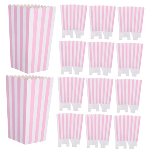 Cabilock 40Pcs Retro Striped Paper Popcorn Boxes Snack Containers Birthdays and Carnivals Versatile Treat Buckets for Popcorn Candy and Fries