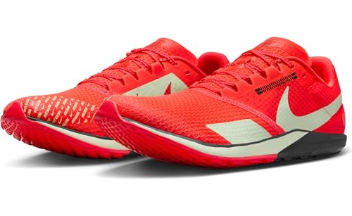 Nike Rival Waffle 6 Road and Cross-Country Racing Shoes (DX7998-600, Bright Crimson/Black/Vapor Green) Size 9.52