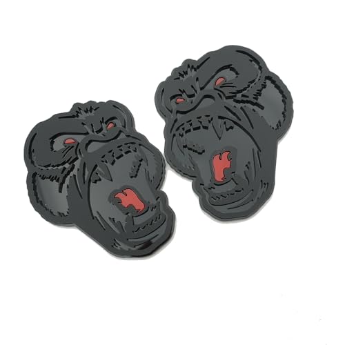 Insignias 3D de gorila relieve premium emblemas coche moto embellecedor exterior negro rojo 4