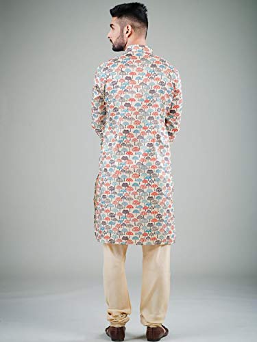 Elina fashion Men's Indian Satin Cotton Kurta Pajama Set Tunic Ethnic Traditional Kurta Payjama Wear… 6