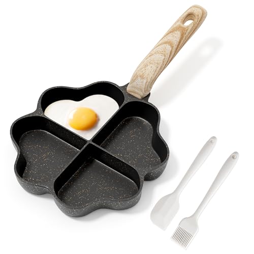 RIOVARM Sartén Antiadherente para Tortilla y Huevos - Inducción, 4 Agujeros en Forma de...