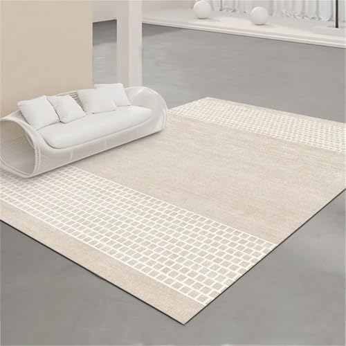 Tapis antidérapant et lavable en machine pour salon gris - 2