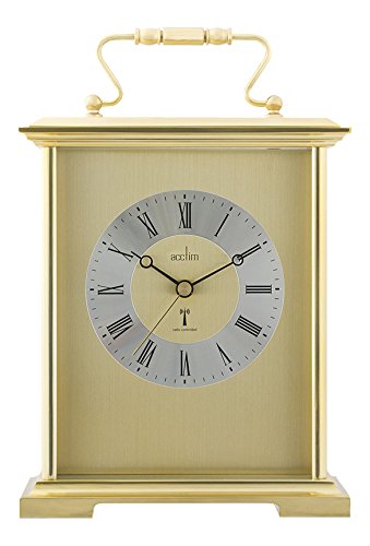 Acctim Radio Controlled Quartz Battery Gold Finish Mantle Mantel Carriage Clock - Althorp 77158