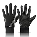【暖かさ100%】 防寒手袋 手袋 キッズ 【撥水加工技術・動きやすい中厚手】 防寒グローブ 子供用手袋 タッチパネル対応 防風 保温 男の子 滑り止め 自転車グローブ サッカー手袋 インナー手袋 スポーツ 通学 (S-ブラック, L)