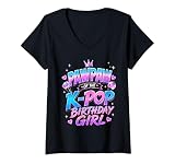 Women's Pawpaw The K Pop Birthday Girl Korean Birthday Music Lovers V-Neck T-Shirt