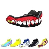 DAMAGE CONTROL High-Impact Mouth Guard – Sports Mouthguard for Boxing, Football, Hockey, Lacrosse & Basketball, Protects Teeth & Jaw, Protective Mouthpiece for Adults & Youth (Adult, Bleeding Fangs)