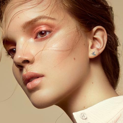 Animal Stud Earrings 925 Sterling Silver Elephant/Unicorn/Chicken/Flamingo/Highland Cow/Hummingbird Earrings Animal Jewelry Gifts for Women2