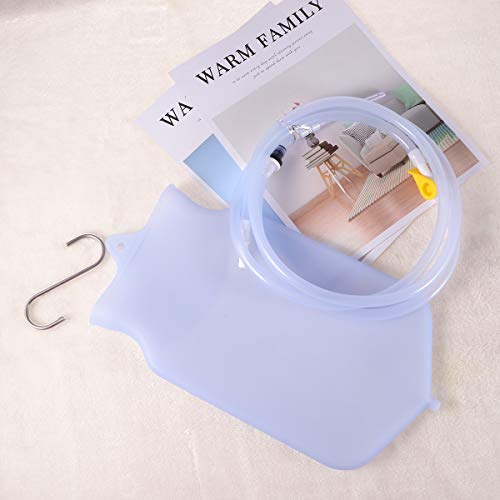 Kit de bolsa de ducha anal, 2 L, reutilizável, de silicone, bolsa para enema com mangueira de contro