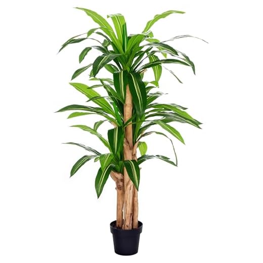 Planta Artificial Decorativa Dracaena con Maceta Árbol Sintético de 66 Hojas para Jardín Balcón Oficina Salón Ø20x160 cm Verde