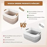 danpinera Wäschekorb, Korb Aufbewahrung, 72L Faltbarer Wäschekorb, Aufbewahrungskorb für Baby Spielzeug, Square Laundry Baskets, Korb Aufbewahrung für Decken, kissen, Gästehandtuchkorb Weiß und Braun