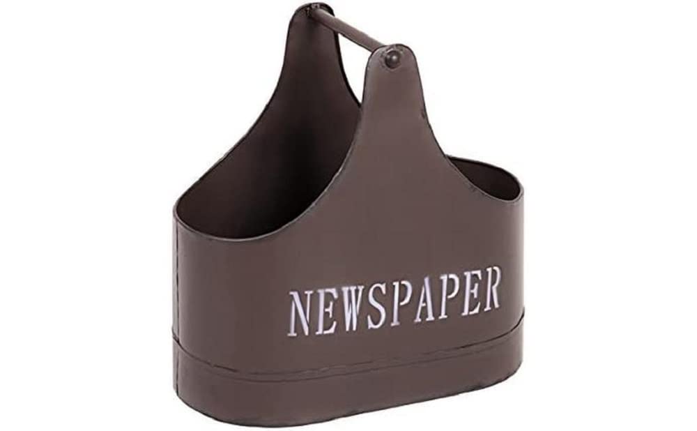 HAKU Zeitungsständer Zeitschriftenkorb Zeitungsablage Metall braun, vintage - Maße: B 44 x H 44 x T 27 cm, Style: Industrial