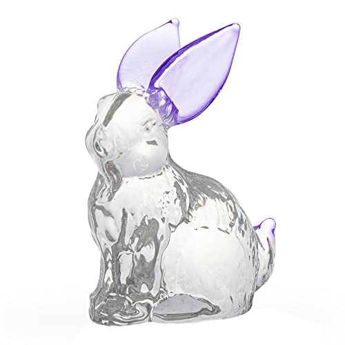 クリスタル うさぎの置物 ガラス置物 うさぎ オブジェ クリスタル 2023 兔 干支 透明 お歳暮 お年賀 景品 縁起 クリスタルウサギの置物 うさぎの年 ガーデニング バニーの置物 (パープル)