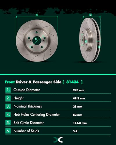 Image of SCITOO Brake Kits Front Rear Brake Rotors Brake Pad:D1211;D1212;31434;31443 | Fit For Toyota For RAV4 2006-2018