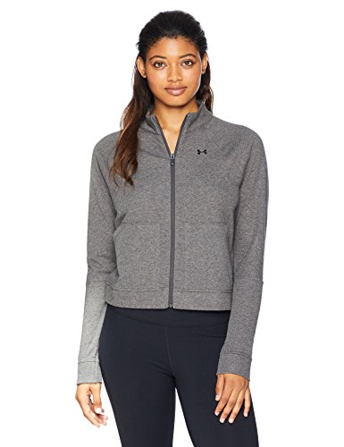 Under Armour Women's Favorite Terry Full Zip Bomber, Charcoal Light Heath (019)/Tonal, Small