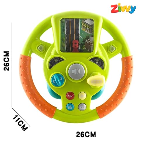 Image of Steering Wheel Toy for Kids | Realistic Car Driving Simulator with Lights, Sounds & Music | Automatic Steering Wheel Toy for Boys & Girls | Fun & Educational Pretend Play Toy for Toddlers (ZVYSW01)