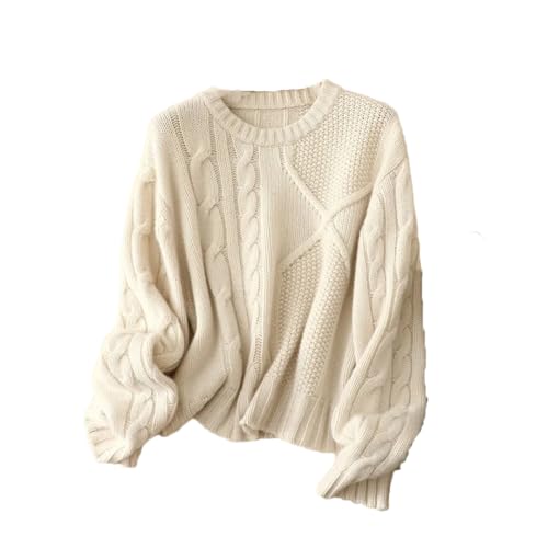 Generic Women Cashmere O-Neck Thicken Loose Long Sleeve Pullovers Sweater, Large