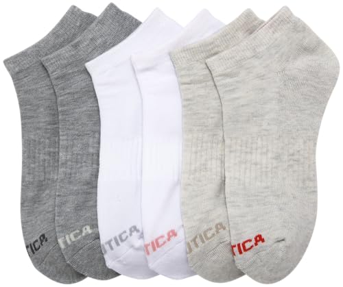 Image of Nautica Womens Low Cut Socks - 6 Pack Soft Stretch Breathable Mesh Cushioned Athletic Performance No Show Socks for Women
