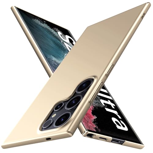 Coque Samsung S22 Ultra résistante aux chocs rigide robuste dorée