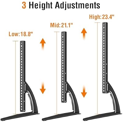ELIVED Universal Table Top TV Stand for Most 27 to 55 inch LCD LED Plasma Flat/Curved Screen TVs, TV Base Height Adjustable Leg Stand, Replacement TV Feet Holds up to 88lbs, Max VESA 800x400mm
