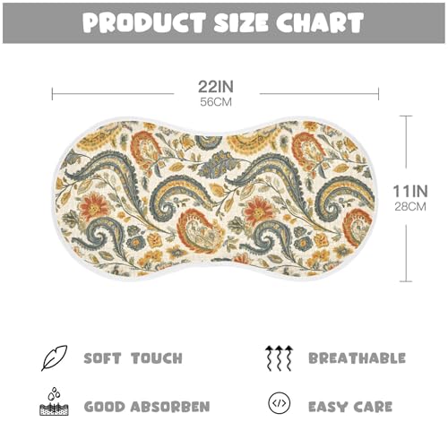 xigua Vintage Paisley Baby Burp Cloths for Newborn Boys and Girls 4 Pack, Soft & Absorbent Cotton Baby Burp Cloth, Baby Washcloths, Newborn Towel, Burp Rags4