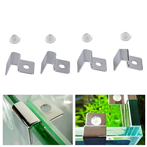 4pcs Stainless Steel Fish Glass Cover Support Bracket, Aquarium Cover Glass Clip Holder Lid Bracket Fish Protection(6mm) - Image 2
