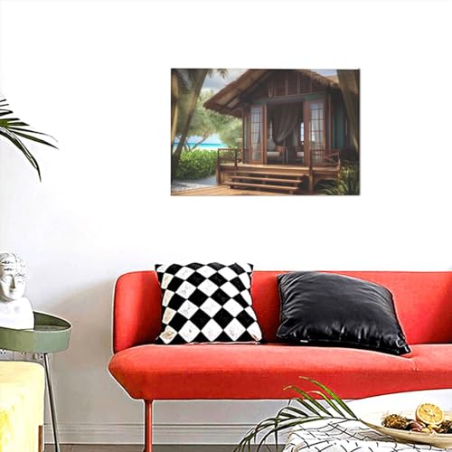Peinture murale moderne en bois pour chambre et salle de bain