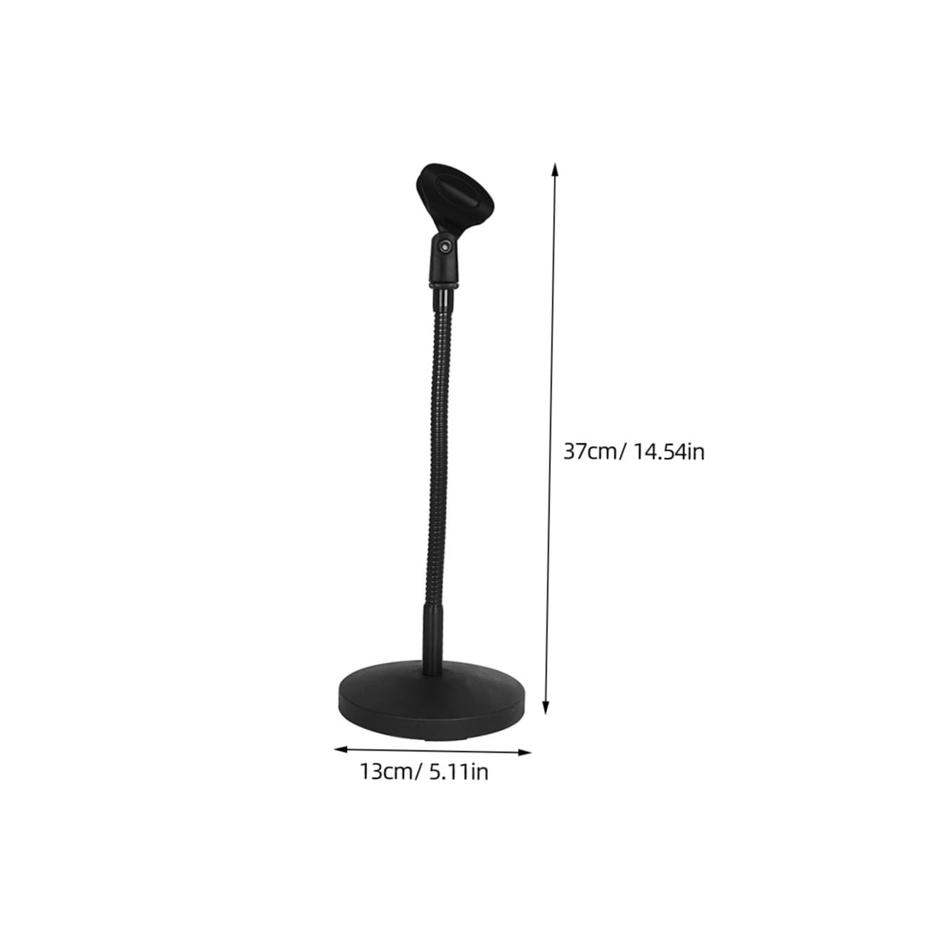 Abaodam Verstellbarer Mikrofonständer stabiler Tischhalter aus Metall in Schwarz zur Reduzierung von Vibrationen wiederverwendbar mit Gewichtsfuß für PC und Recording