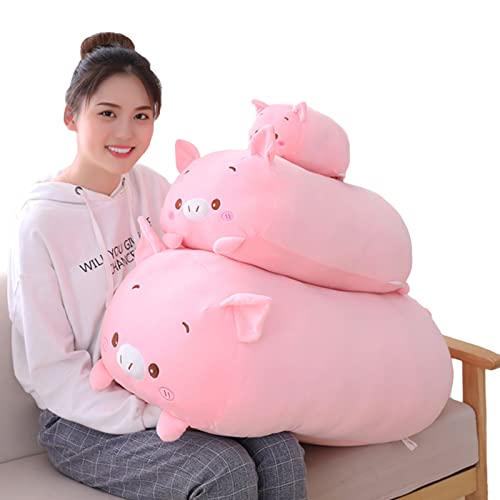 Hitoshe Pig Plush Pillow, Soft Pink Pig Stuffed Animal Body Pillow Toy Gifts For Bedding, Kids, 23.6" #TOP4
