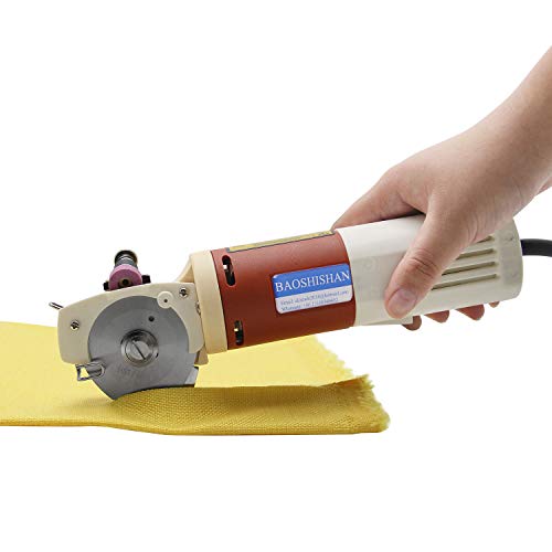 BAOSHISHAN Electric Rotary Fabric Scissor Hand-Held Leather Cloth Cutter Shears for Multi Layer