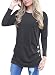 OURS Women's Casual Long Sleeve Round Neck Loose Tunic T Black Shirt Blouse Tops (XXL, Black)