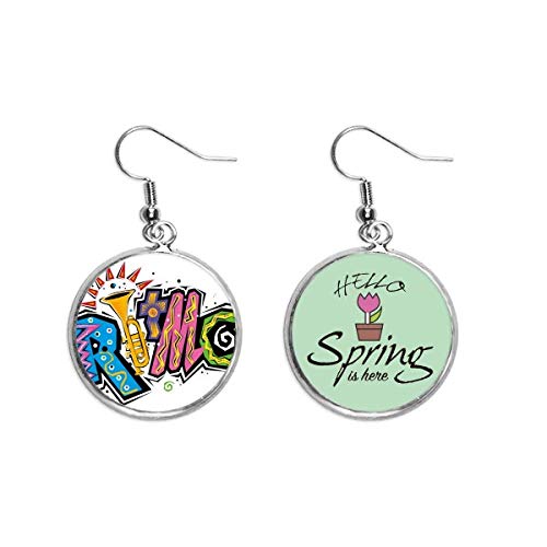 Pendientes de primavera de la cultura de México y joyas de colores