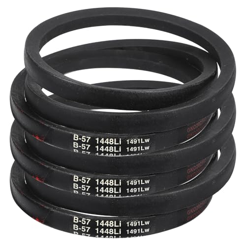 Image of uxcell 3 Pack B57 Classic Wrapped V-Belt, 60 inch Outside Circumference, Black Industrial Rubber V-Belt