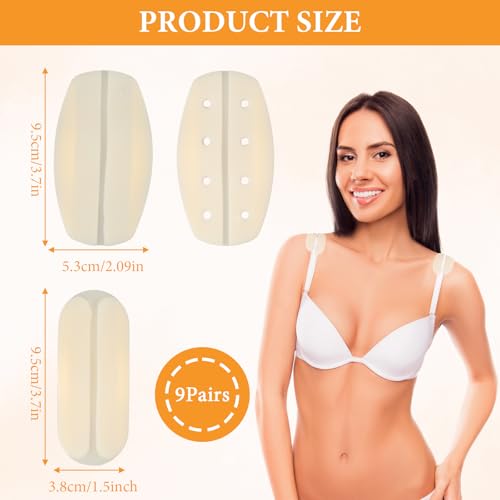PKRFCJ 18 Pcs Silicone Bra Strap Cushion, Shoulder Pads for Bra Straps, Keep Straps from Slipping, for Ease Shoulder Discomfort (Skin Color)
