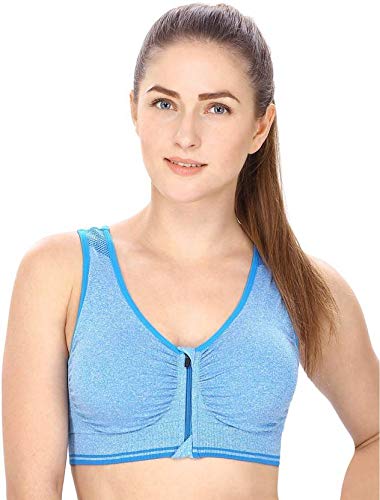 plumbury Women's Nylon Padded Frontzip Racerback Sports Bra For Gym, Yoga-picture-14