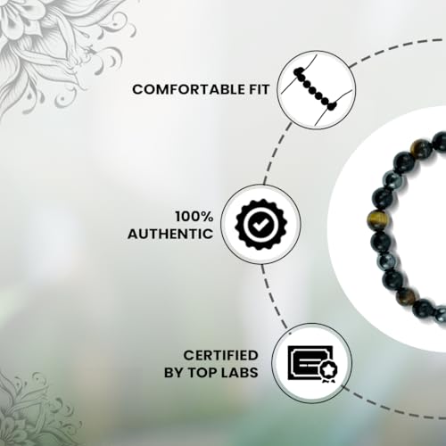 Image of Astrotalk Triple Protection Bracelet | Shields Against Negativity & Enhances Strength | Black Obsidian, Hematite, Tiger Eye | Bracelet for Man & Woman | Gift for Man & Woman