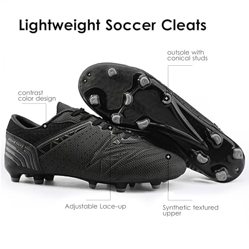 DREAM PAIRS Mens Sport Flexible Athletic Lace Up Light Weight Outdoor Cleats Football Soccer Shoes