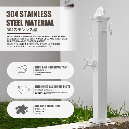 Outdoor Square Water Column Faucet for Courtyards - Easy Install Garden Water Feature for Villas & Ranches, Durable, Stylish, Perfect for Landscaping.