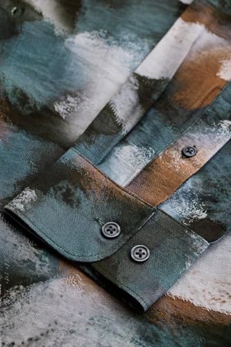 Image of SNITCH Casual Wear Full Sleeve Textured Abstract Shirt