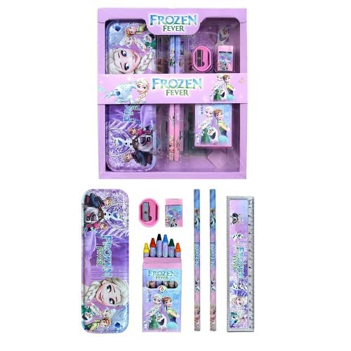 KIKU Frozen Animal World Stationary Kit Set for School Kids - Stationary Kit Set for Girls/Boys Birthday Gift (Multicolor)