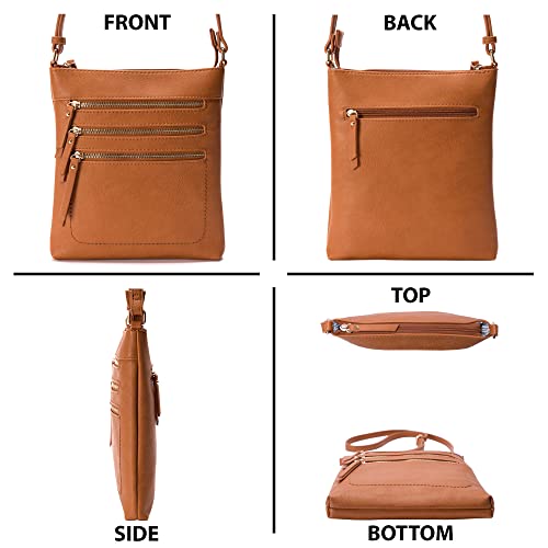 Image of Solene Crossbody Bag Functional Multi Pocket Messenger Purse Top Zip Closure Shoulder Handbag With Adjustable Strap