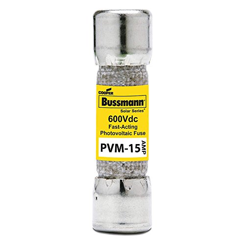 Cooper Bussmann AGC-1/8-R Fuse PVM-15 FA, Midget, 15 Amp, 600 DC PV