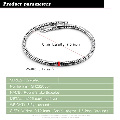 Pulsera de plata 925 hombre y mujer 3-4MM Dankadi miniatura 4