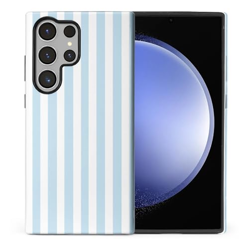 Coque Samsung S23 en silicone pour le quotidien des adolescents avec motif fou rayures bleues