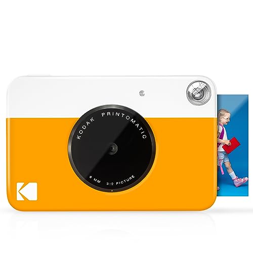 KODAK Printomatic Sofortbild-Digitalkamera in Vollfarbe - Hochwertige Fotos auf Zink 2x3 Klebefotopapier - 5MP, tragbar, kreatives Spaßgeschenk für Geburtstag, Weihnachten, Feiertag - Gelb