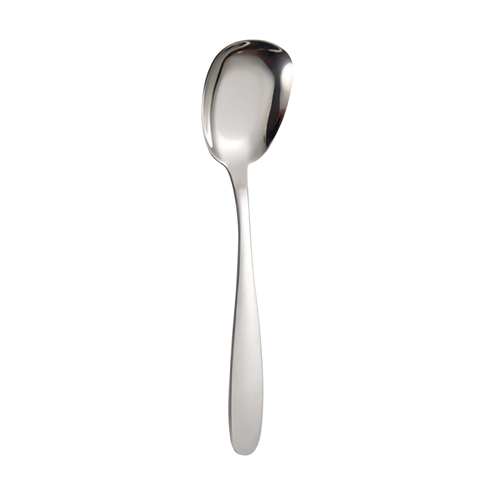 Square Soup Spoon,Stainless Steel Soup Spoons,Dinner Serving Soup Scoop,Flat Square Spoon,Large & Deep Soup Server Spoon,Special Square Design for Cream Soup Consomme Chowder (Silver, L)