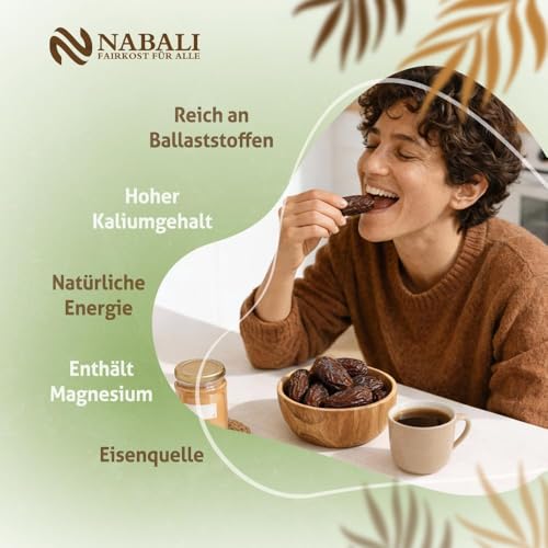 NABALI FAIRKOST FÜR ALLE Medjool Medjoul Datteln aus Palästina - 100% naturell vegan aromatisch traditionell frisch & orientalisch I ohne Konservierungsstoffe (10 Kg)