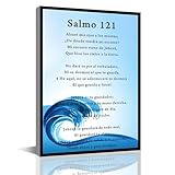 Salmo 121 En Español Para Pared,Bible Verse Wall Art Cuadros Cristianos Pared Español, Christian Decor In Spanish, cripture Biblical Psalm 121 Canvas Painting Home Office Decor(8x12inch)-Wooden Framed