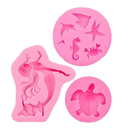 Set de 8 moldes de silicona con tema de peces marinos miniatura 5