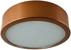 Plafon Redondo Sobrepor, 24cm, Cobre com Difusor em Acrílico, 2 Lâmpadas E27